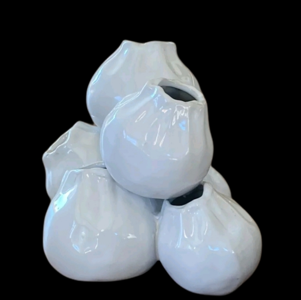 Sanibel Home White Barnacle Vase Sculpture Pottery Clay Coastal Beach